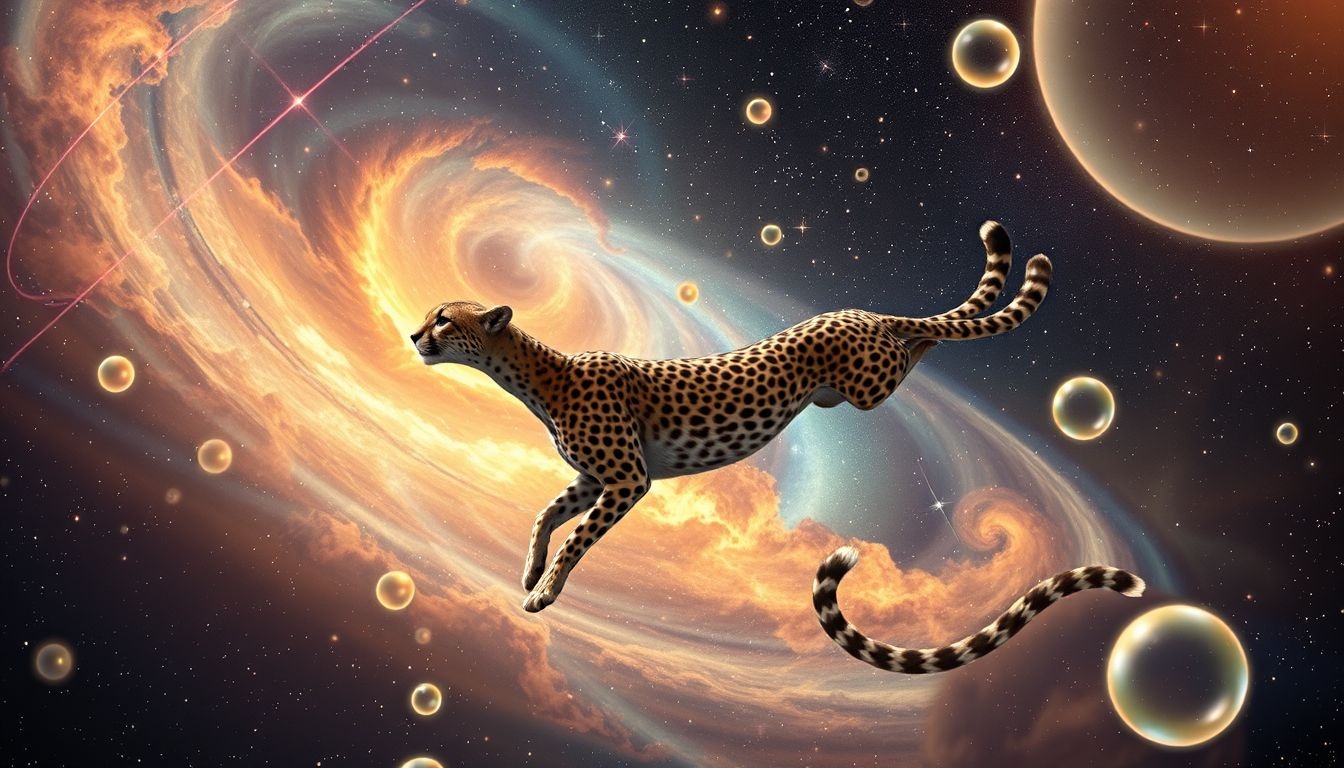 Dromen over vliegende cheetahs symboliseren ultieme vrijheid en kracht.