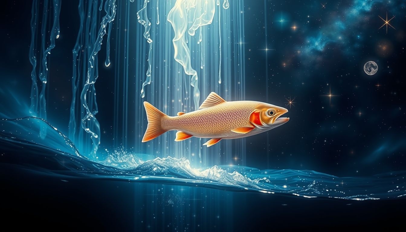 Dromen over forel in waterval symboliseert emotionele zuivering en transformatie.