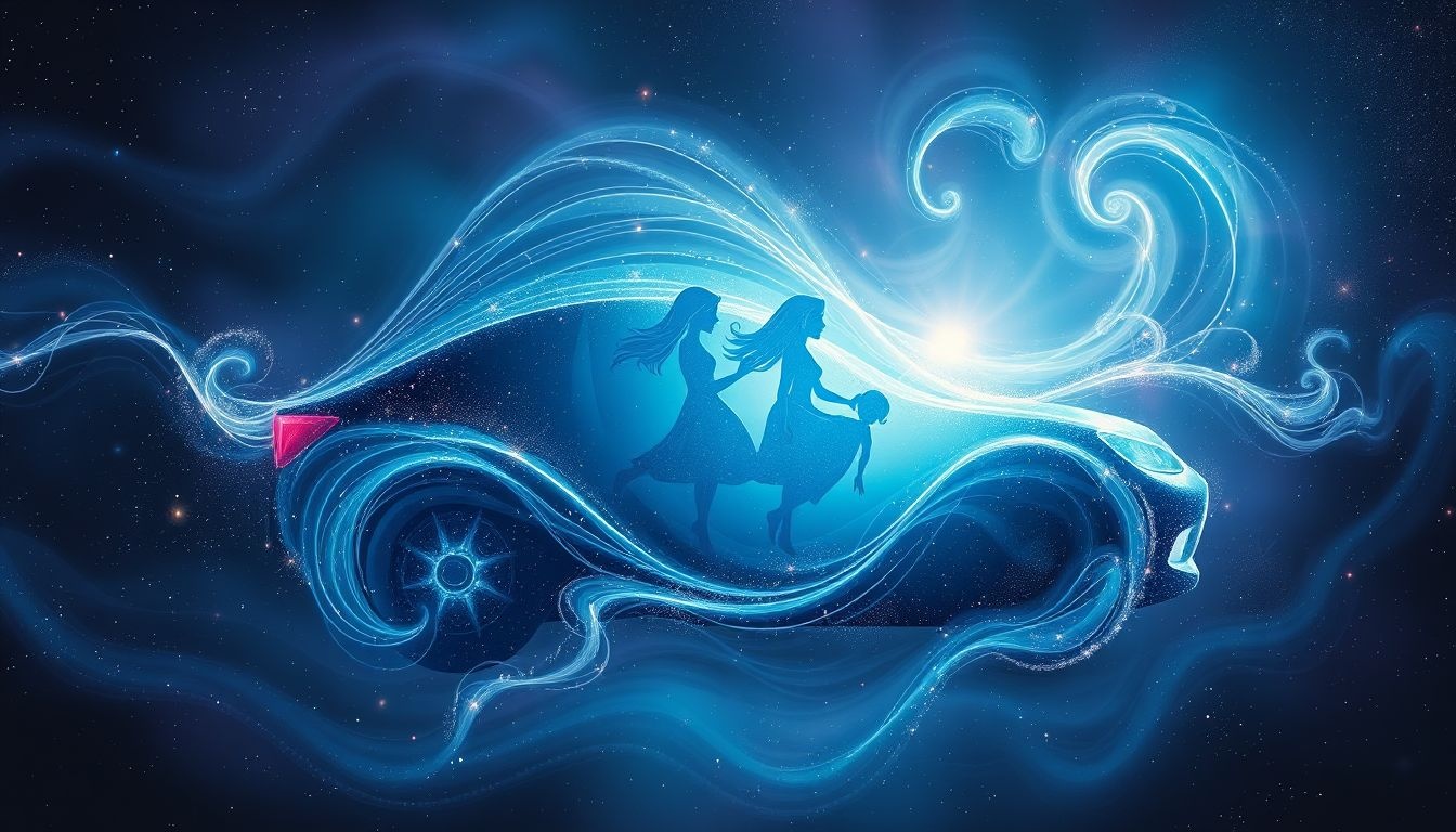 Dromen over rijden met familie symboliseert steun en onzekerheid tegelijk.