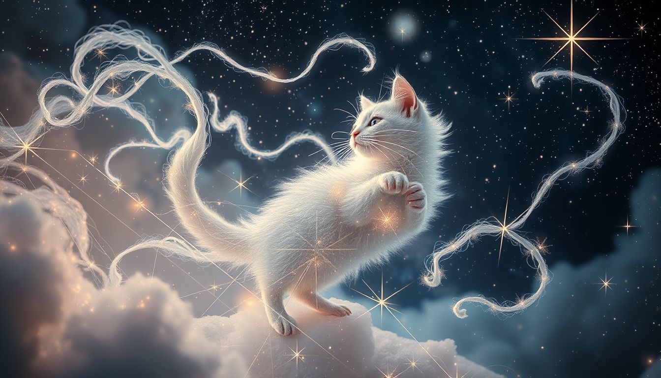 Dromen over spinnen van kattenhaar symboliseert creativiteit en transformatie.