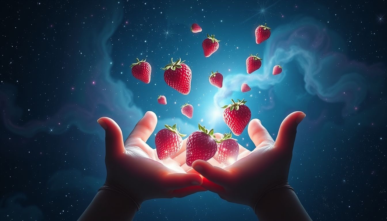 Dromen over aardbeien weggeven symboliseert genereuze liefde en delen.