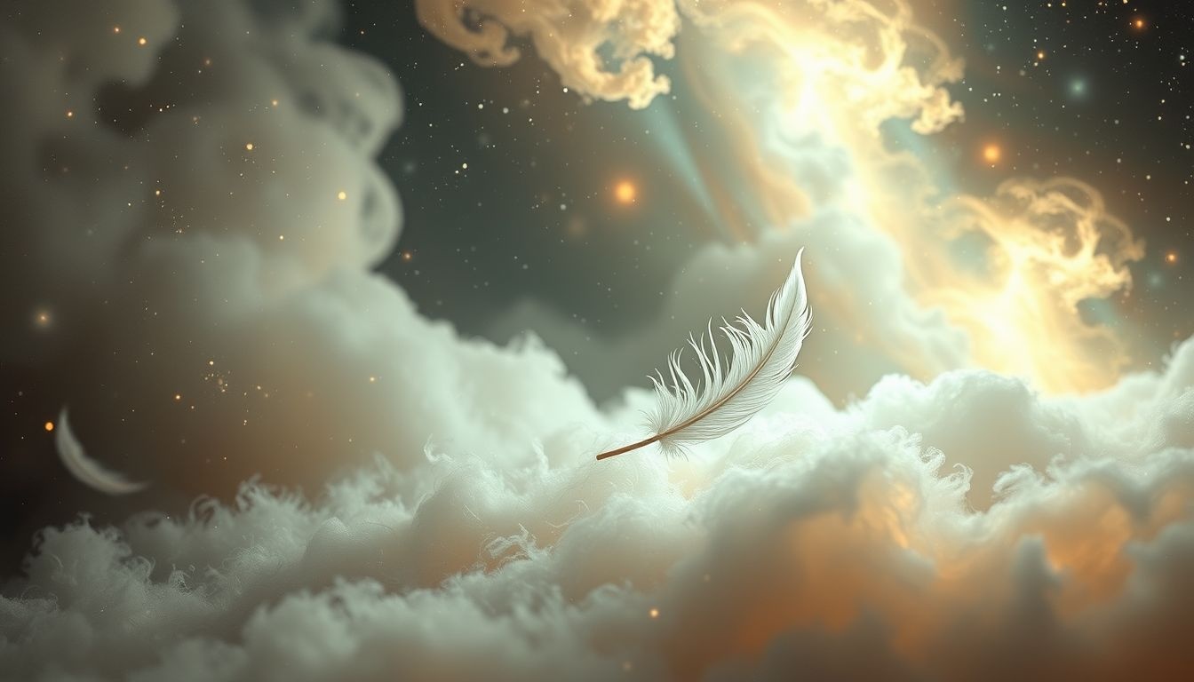 Dromen over vallende veren symboliseren vaak spiritueel verlies en kwetsbaarheid.