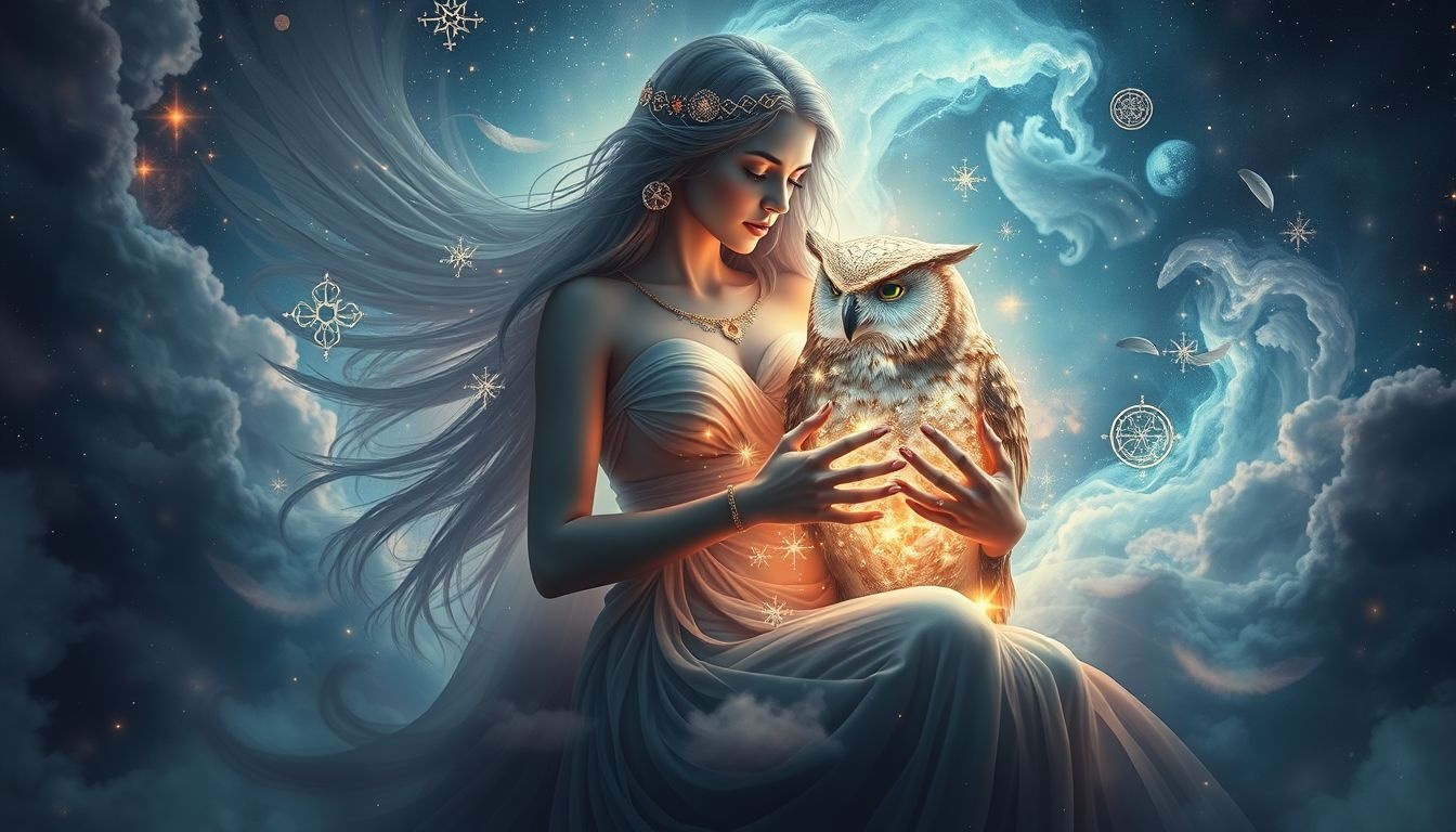 Athena's uil symboliseert wijsheid en bescherming in dromen.