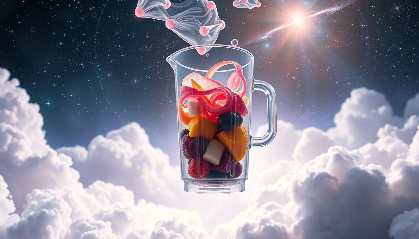 Een blender met onbekende ingrediënten symboliseert onverwachte levensveranderingen.