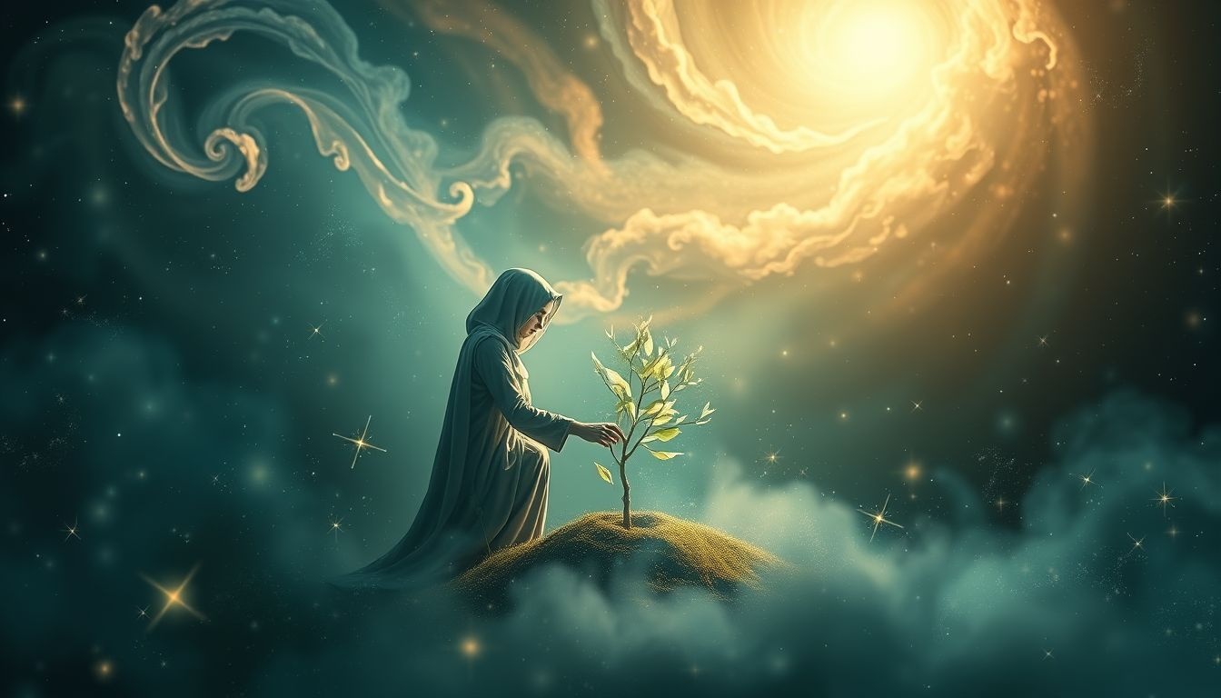 Een boswachter die een boom plant symboliseert nieuw leven en groei.