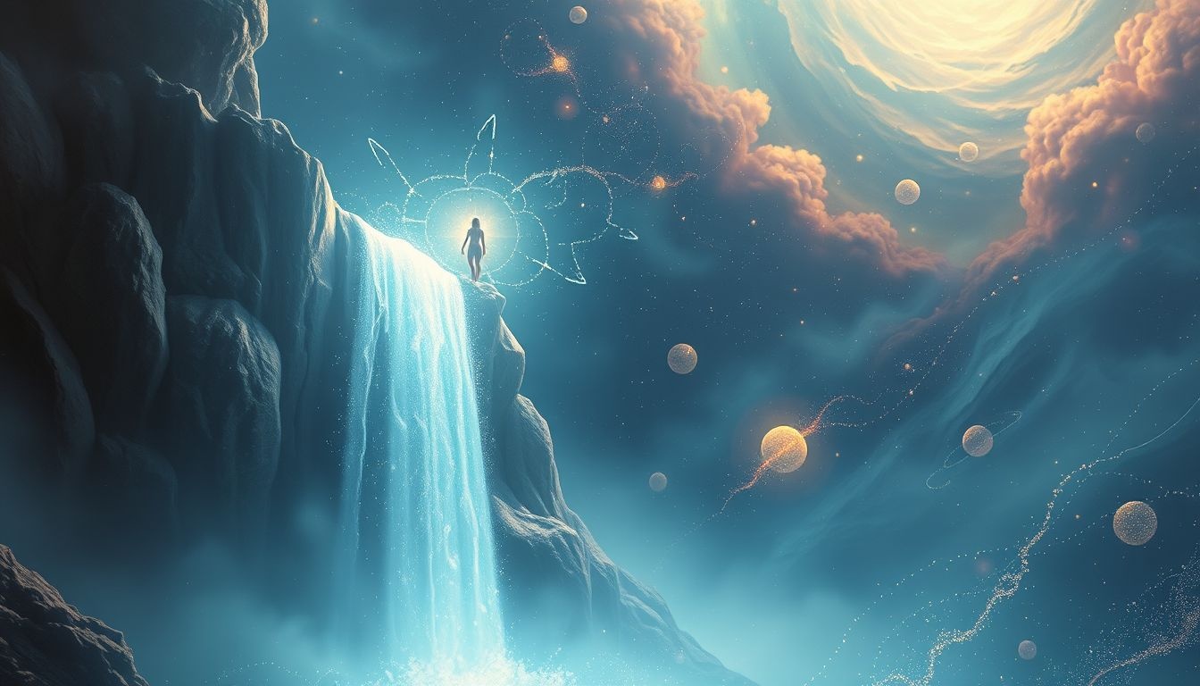 Het beklimmen van een waterval symboliseert het overwinnen van uitdagingen.