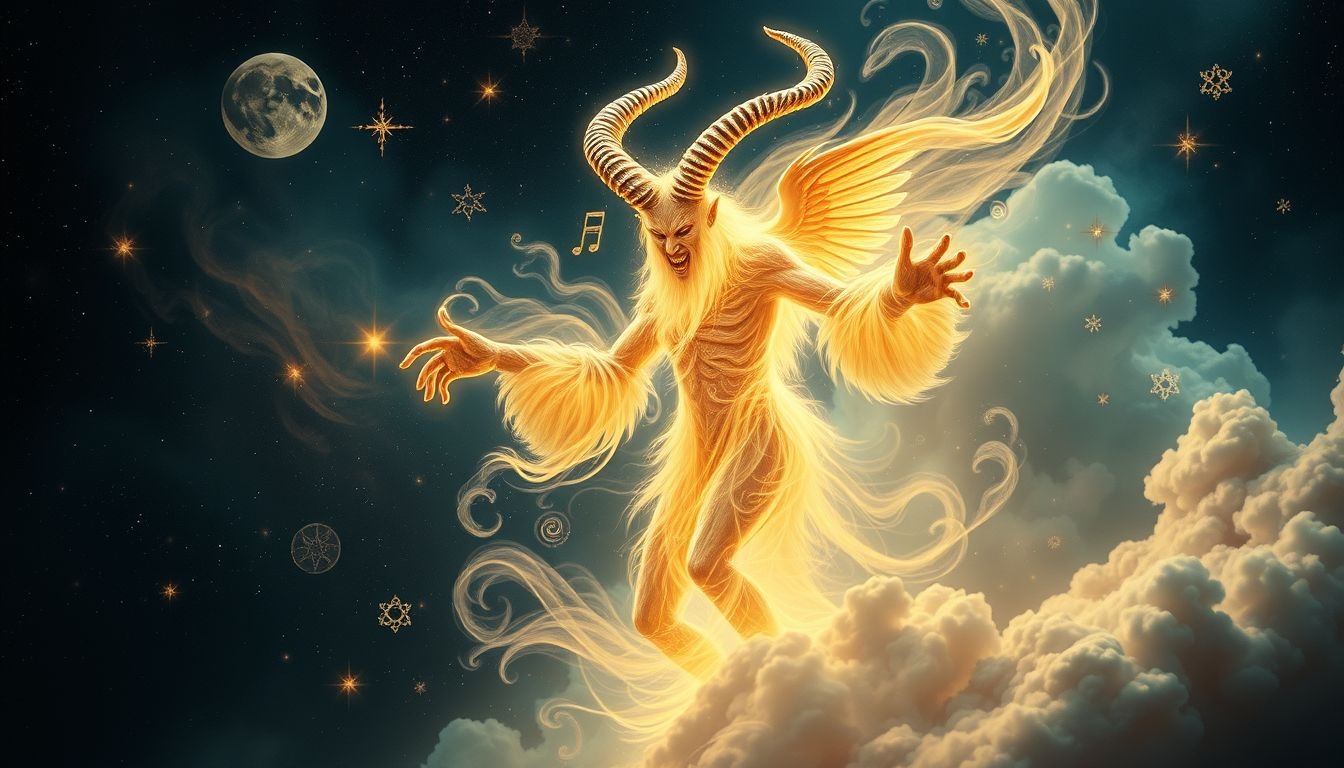 Krampus die danst symboliseert confrontatie met innerlijke angsten.