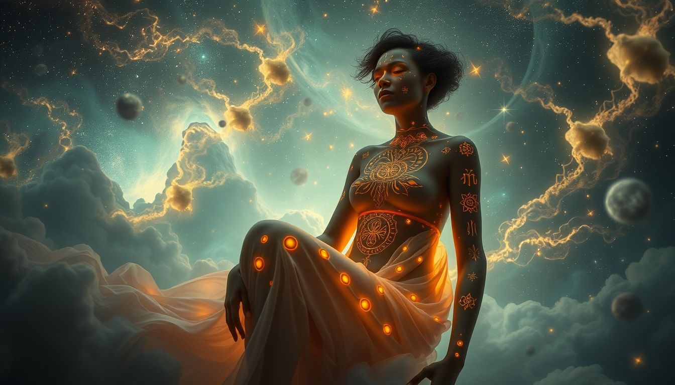 Droom 17 symboliseert zelfexpressie en innerlijke transformatie door bodypainting.