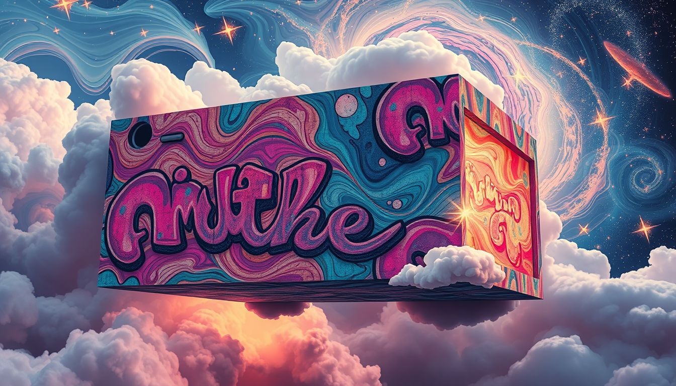 Dromen over graffiti op een gevel weerspiegelt creatieve zelfexpressie en rebellie.