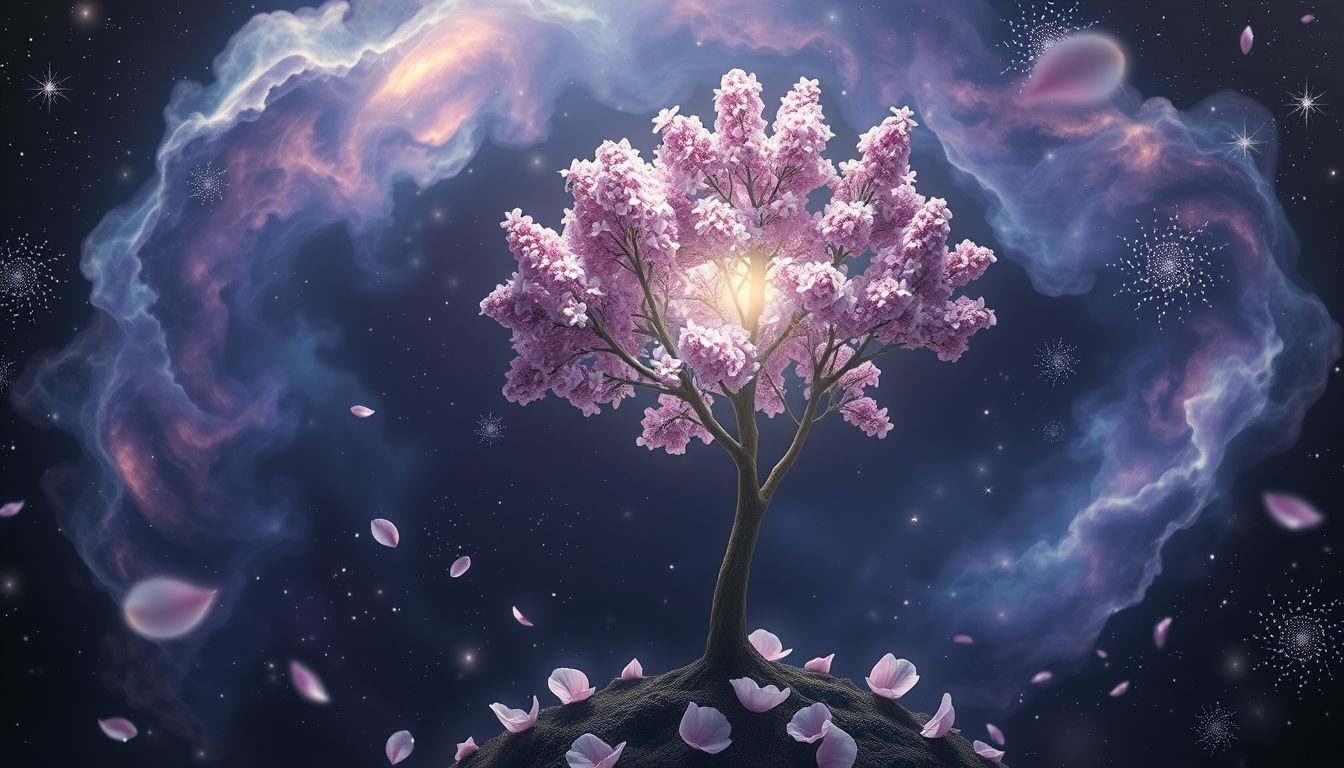 Een groeiende seringboom symboliseert persoonlijke groei en nieuwe kansen.