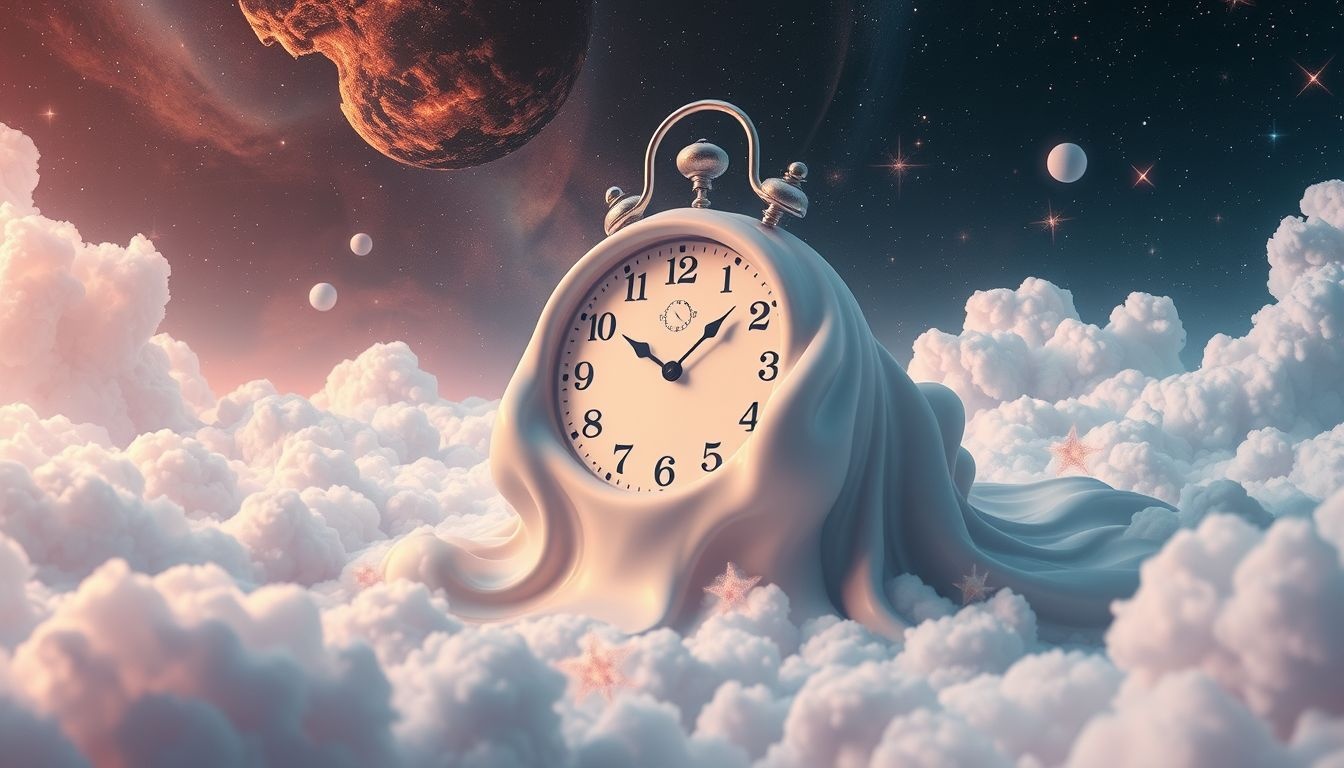 Een smeltende klok symboliseert tijdsverlies en vergankelijkheid in dromen.