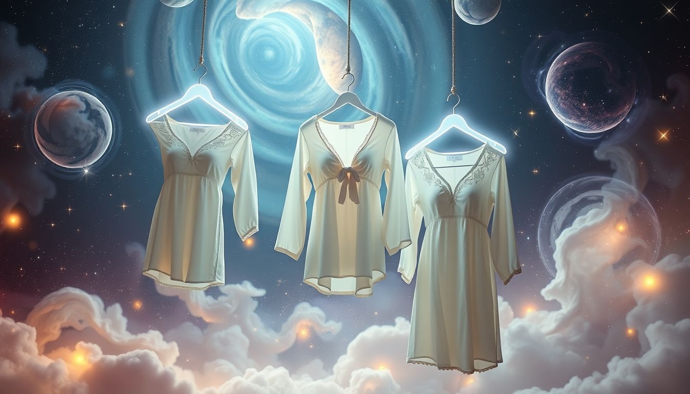 Zwevende kleerhangers symboliseren vrijheid en loslaten in dromen.