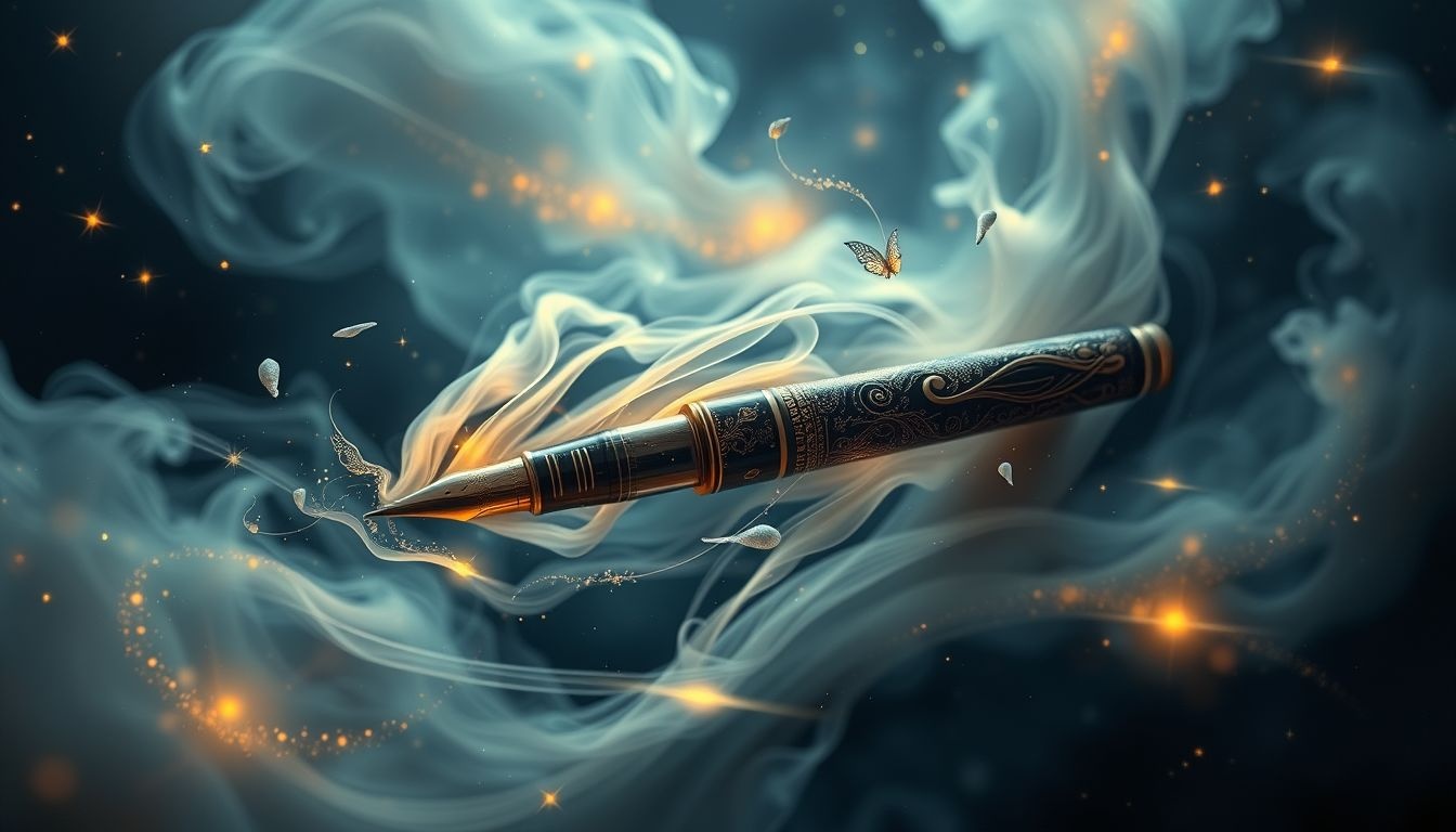 Een oude vulpen symboliseert verloren creativiteit die teruggevonden wordt.