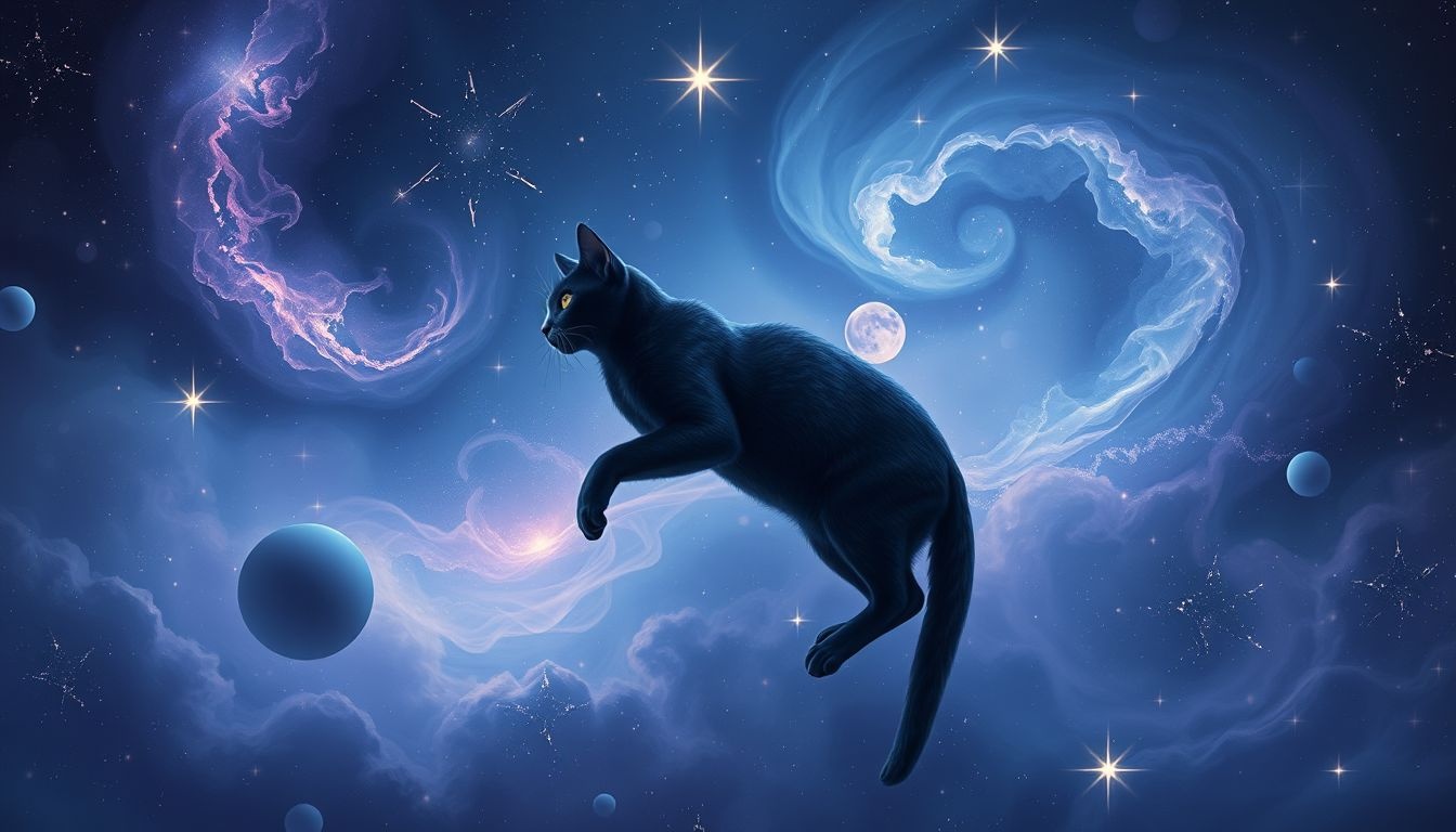 Een zwarte kat in dromen symboliseert mysterie en intuïtie.