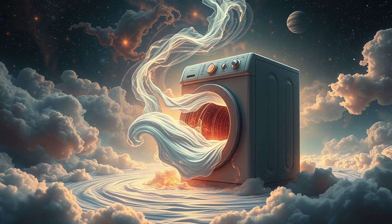 Een bezeten wasmachine symboliseert innerlijke chaos en oncontroleerbaarheid.