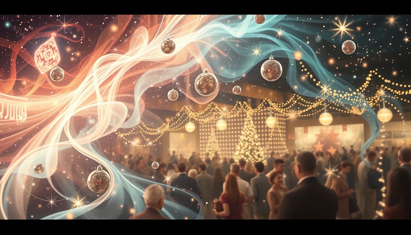 Een druk kerstfeest in dromen symboliseert sociale verbondenheid en vreugde.