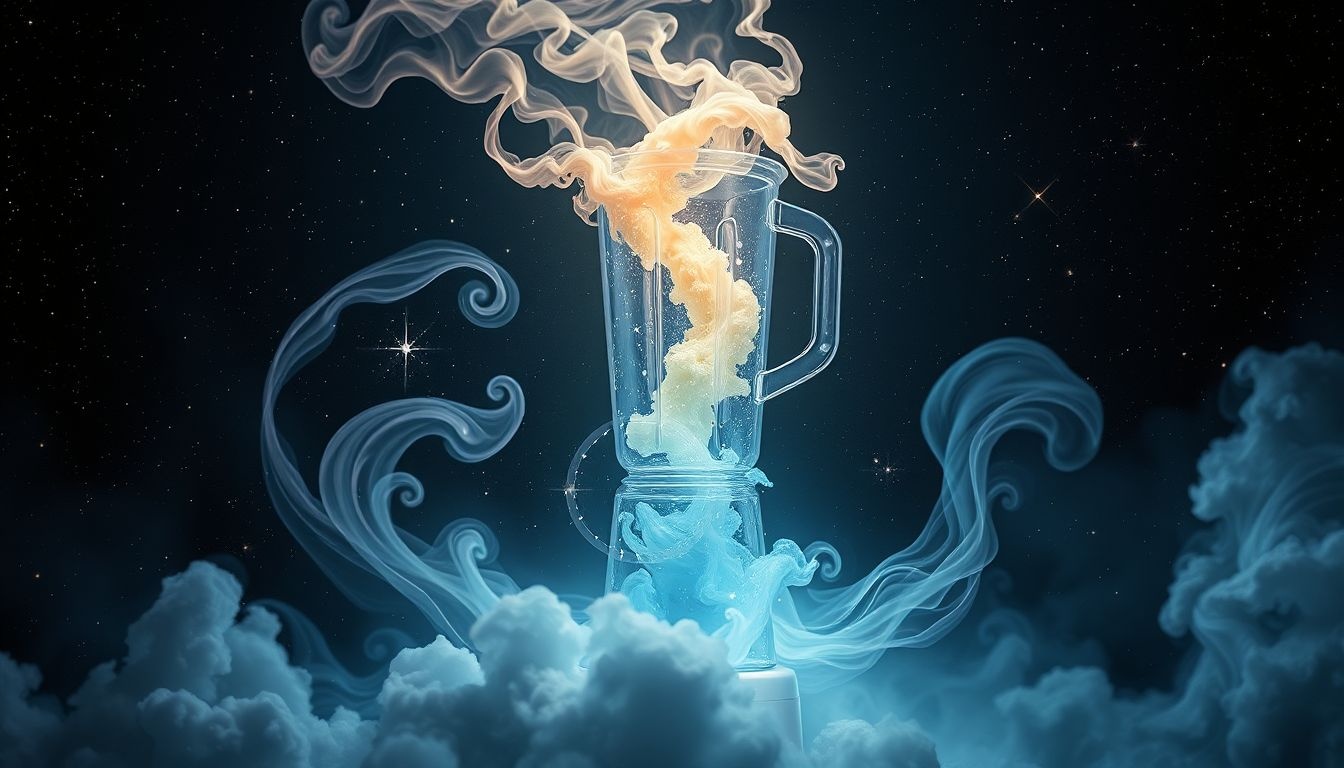 Een blender in surrealisme symboliseert innerlijke chaos en transformatie.