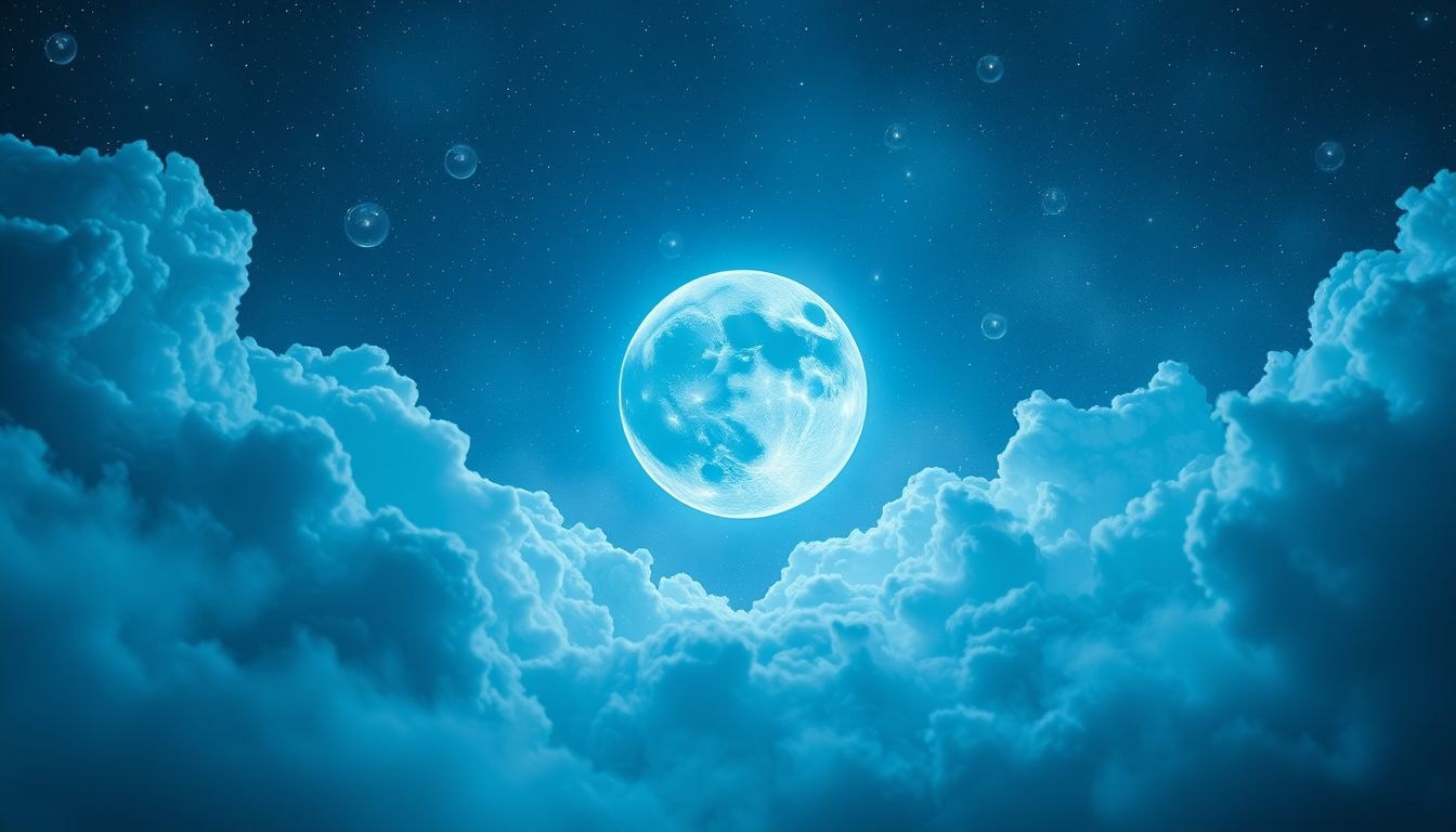 Een blauwe maan symboliseert zeldzame kansen en mystieke inzichten.