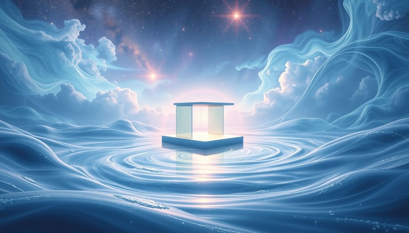 Een bufferstop omgeven door water symboliseert emotionele grenzen en veiligheid.