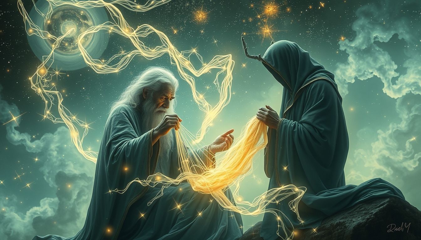 Een oude zijdeverver symboliseert wijsheid en overdracht van tradities.