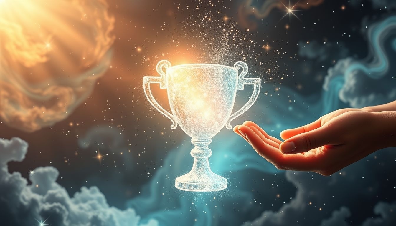 Het schoonmaken van een trofee symboliseert het herstellen van eigenwaarde.