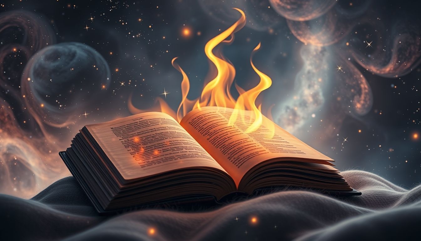 Een vuurspreuk lezen symboliseert innerlijke kracht en transformatie.