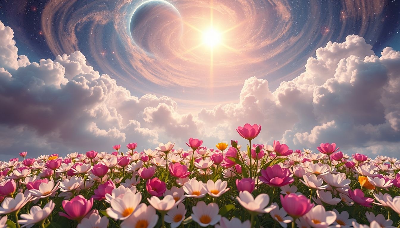 Een bloemenbed in volle zon symboliseert groei en nieuwe kansen.