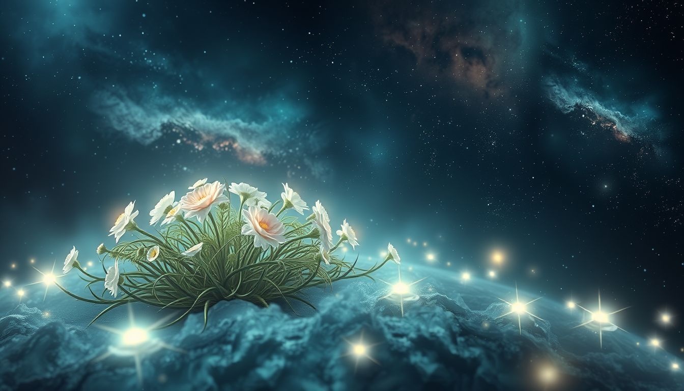 Een bloemenbed vol doornen symboliseert schoonheid met verborgen gevaren.
