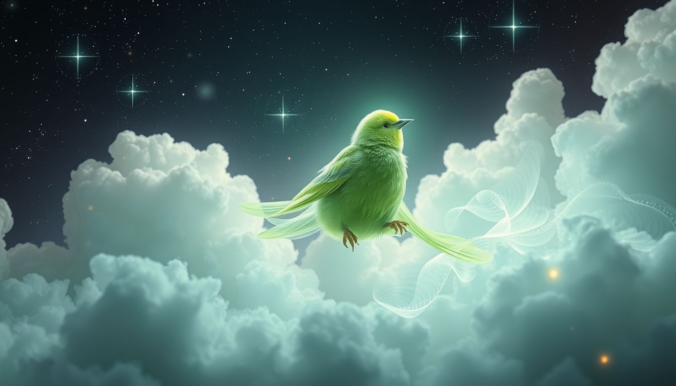 Een groene kanarie symboliseert hoop en nieuwe persoonlijke groei.