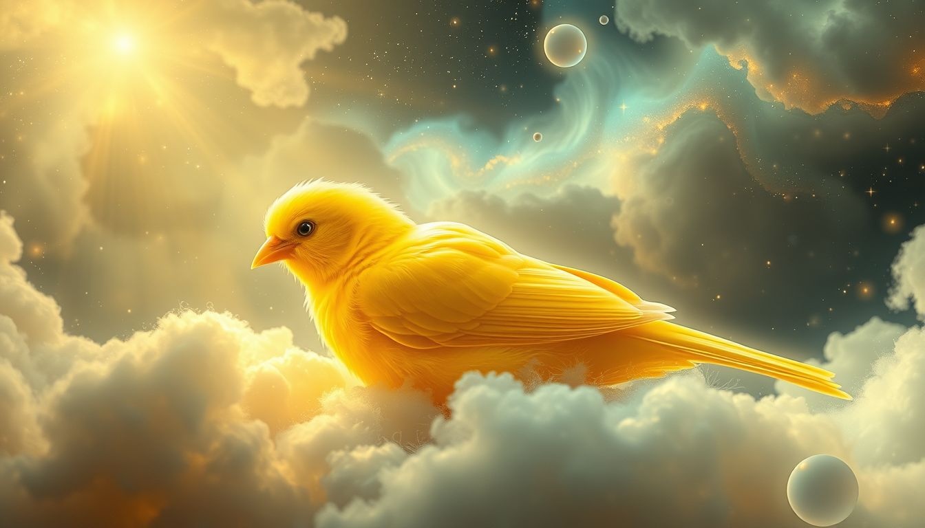 Een stille kanarie symboliseert innerlijke rust en verborgen emoties.