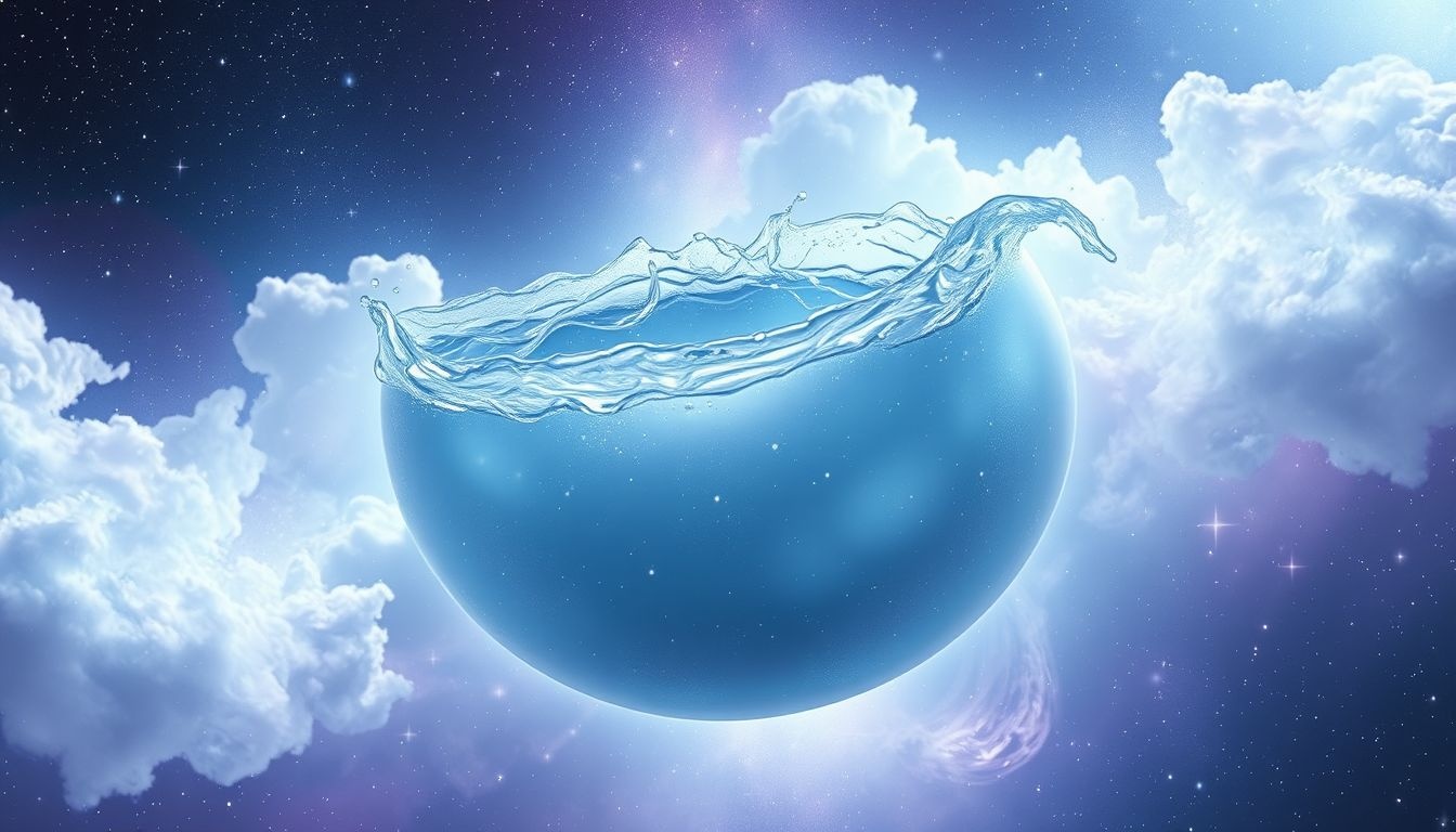 Een met water gevulde uitstulping symboliseert emotionele reiniging en groei.