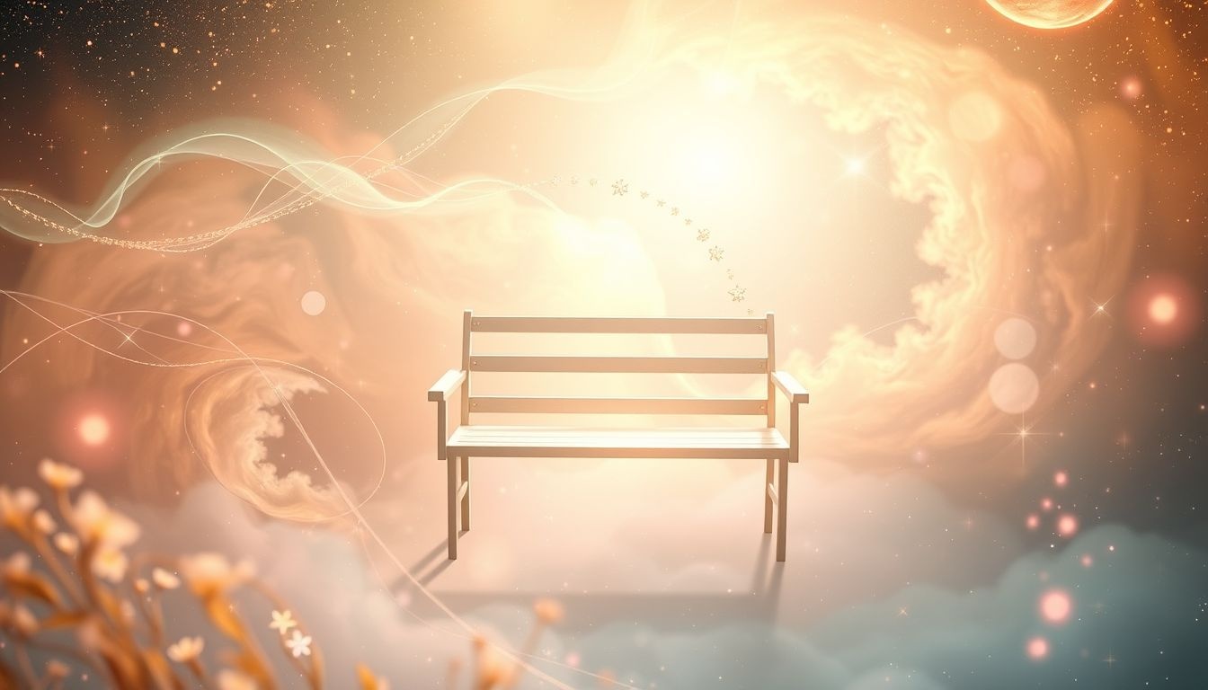 Dromen over een gazonbank in de zomer symboliseert rust en harmonie.
