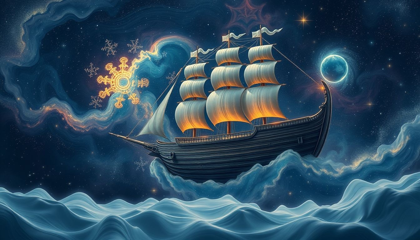 Dromen over grote houten schepen symboliseren levensreis en innerlijke kracht.