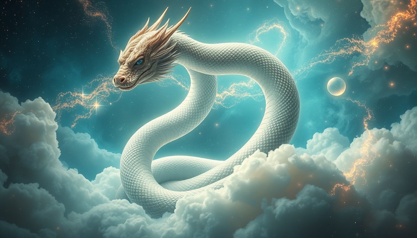 Dromen over een grote slang symboliseert vaak krachtige transformatie.