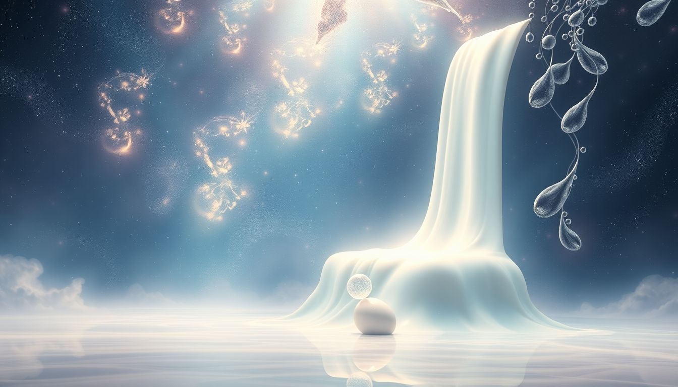 Dromen over een waterval van koemelk symboliseert overvloed en verzorging.