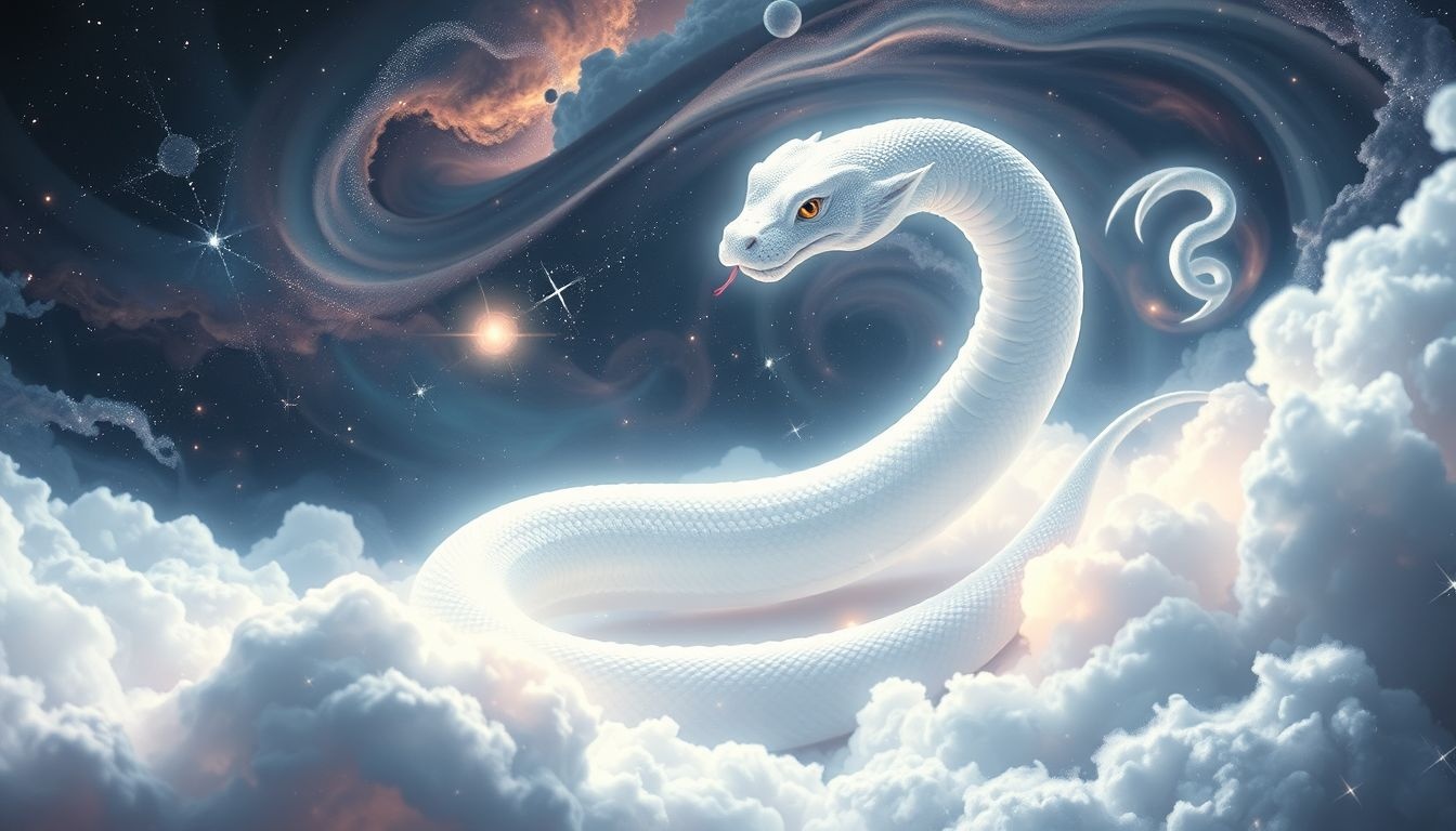 Dromen over een witte slang symboliseert vaak spirituele reiniging.