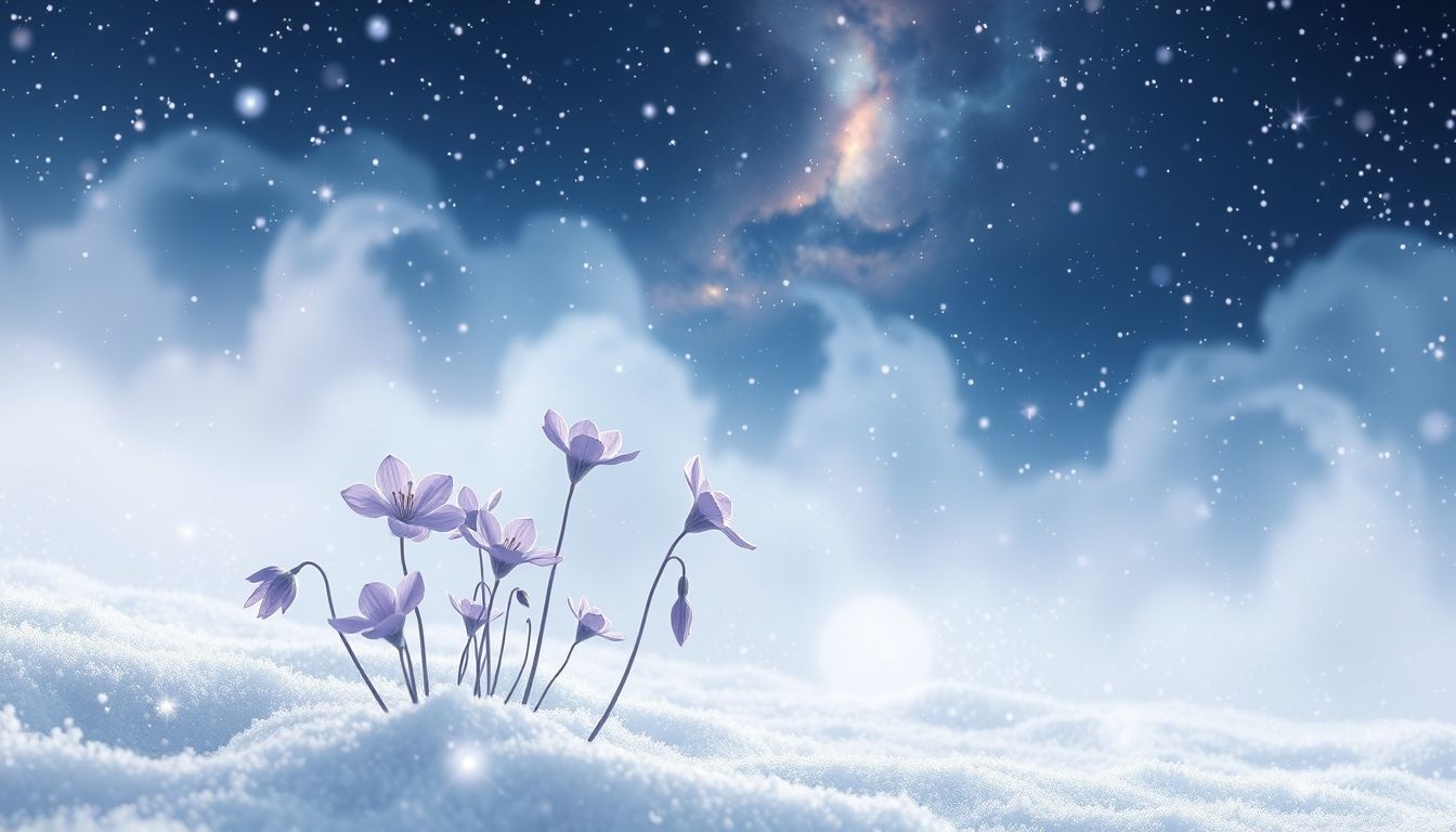 Dromen over viooltjes in de winter symboliseren hoop en veerkracht.