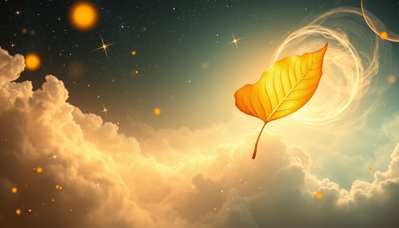 Een gouden blad vangen symboliseert geluk en waardevolle kansen.