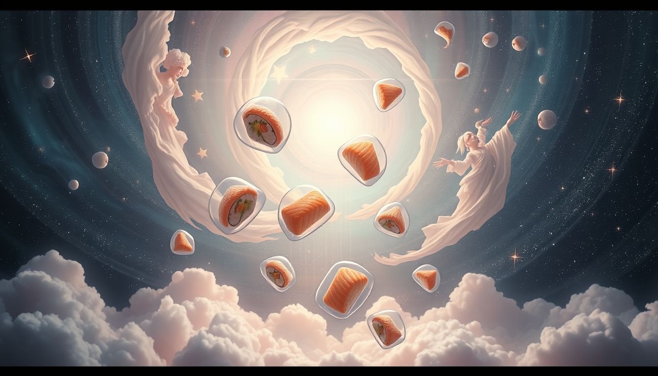 Dromen over sushi die je niet lust, symboliseert innerlijke weerstand.