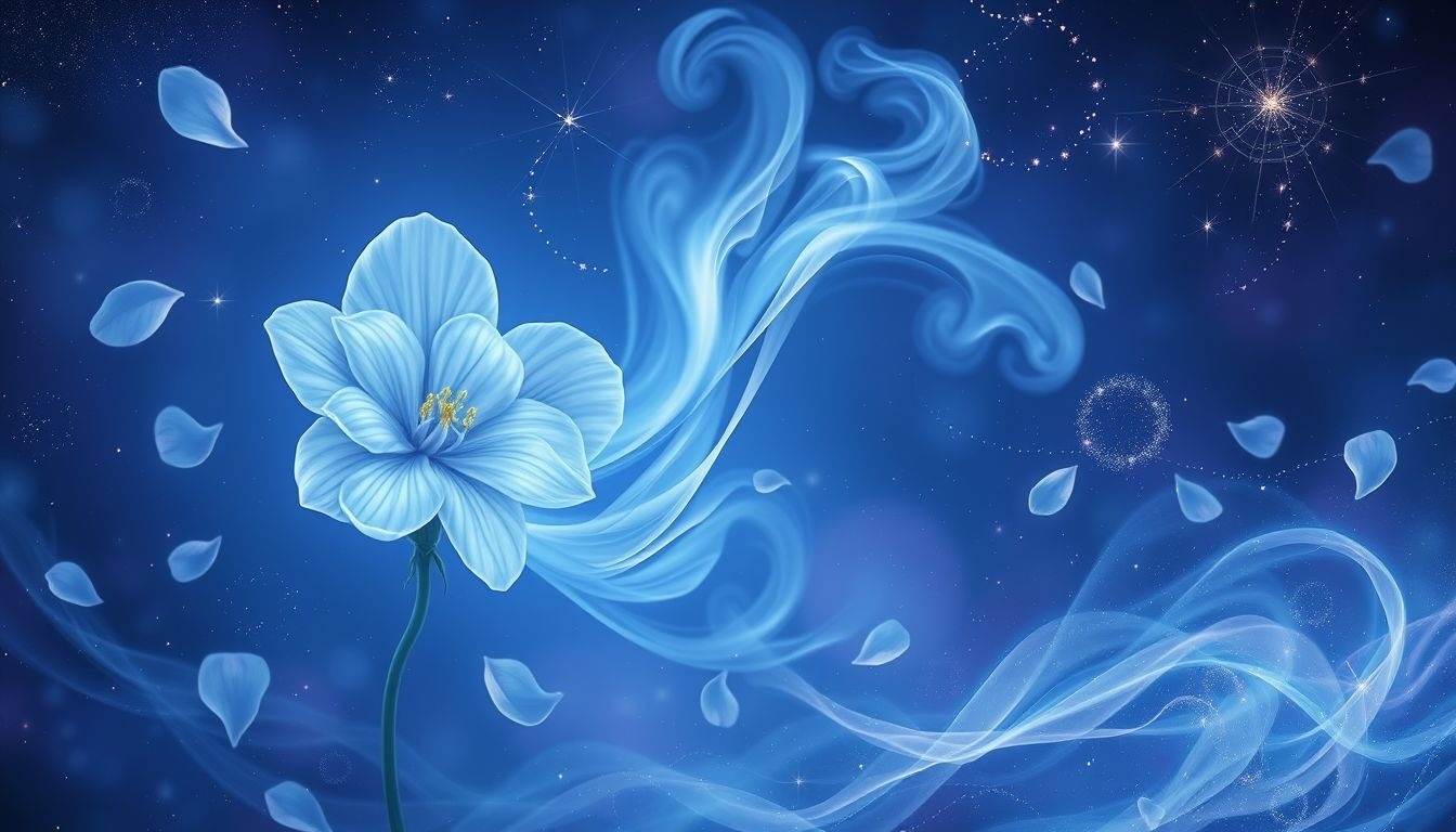 Een blauwe camassia symboliseert transformatie en verborgen emoties in dromen.