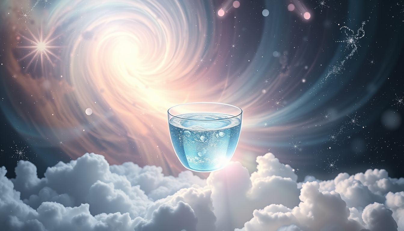 Dromen over een beker helder water symboliseert zuiverheid en vernieuwing.
