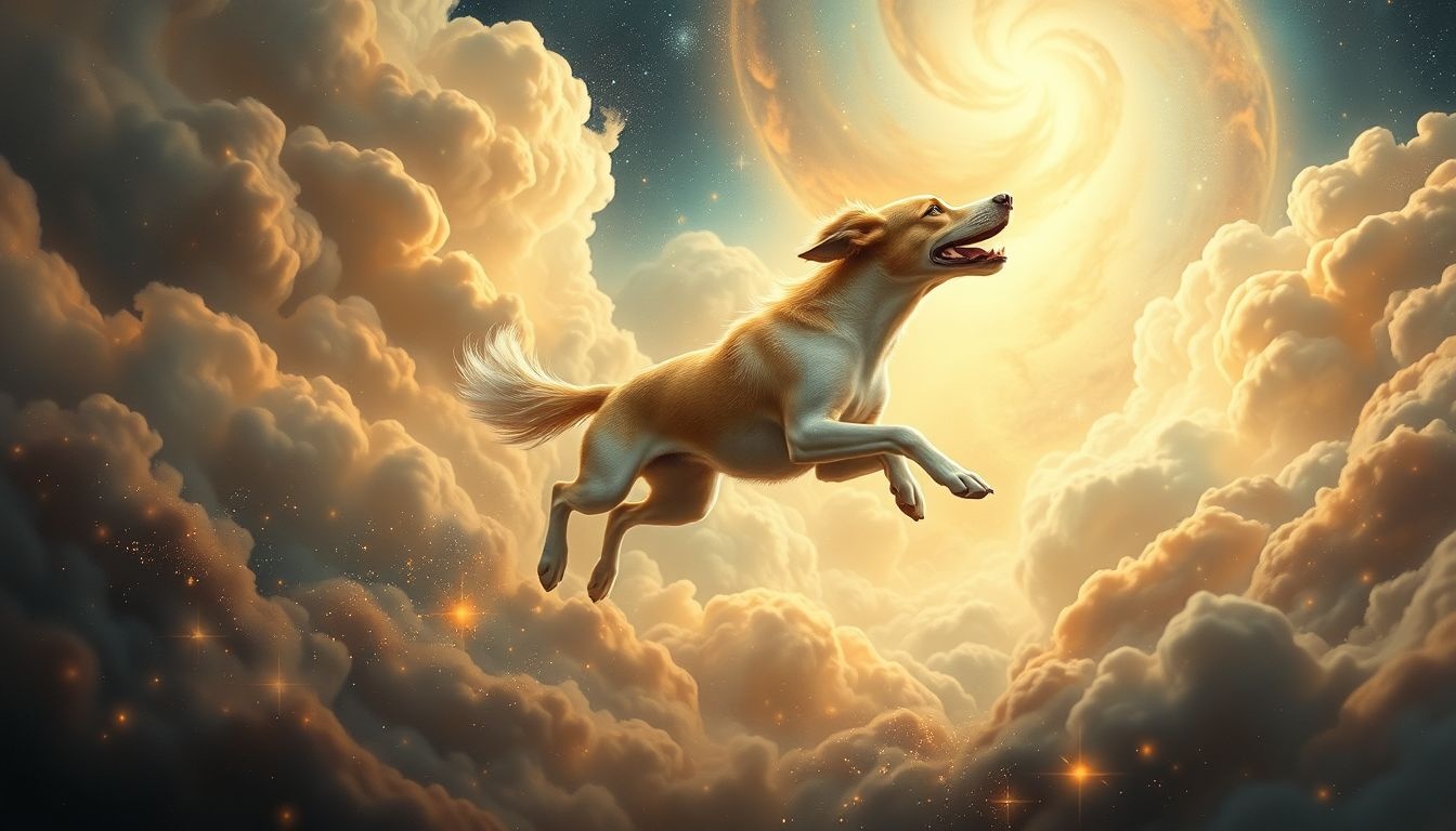 Een spelende jachthond symboliseert vrijheid en speelsheid in dromen.