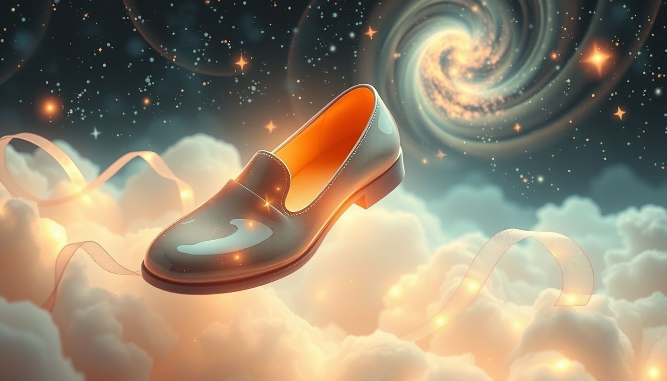Dromen over leren schoenen met lak symboliseert elegante nieuwe kansen.