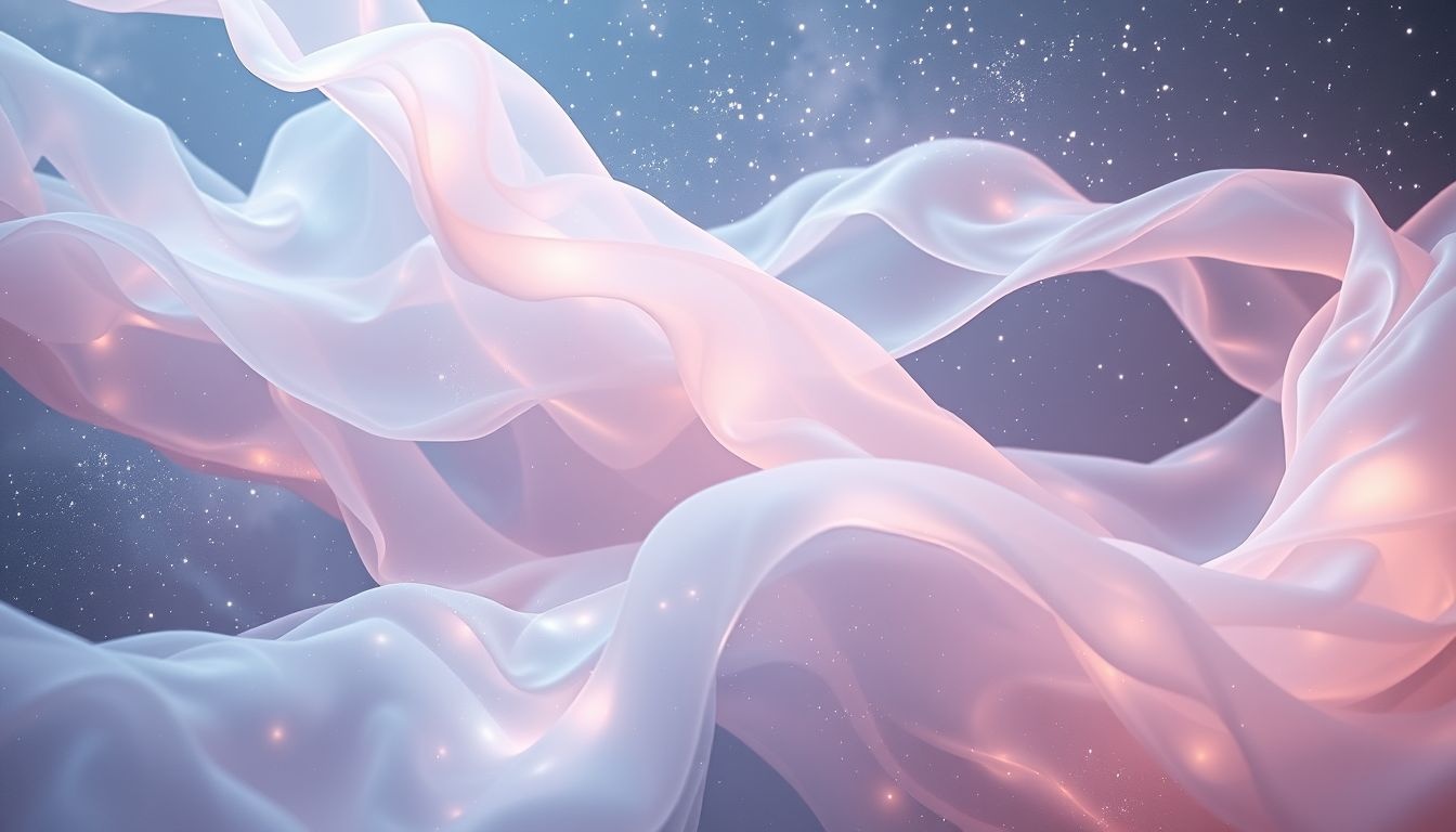 Lichte pastelkleurige lakens symboliseren vrede en emotionele zachtheid.