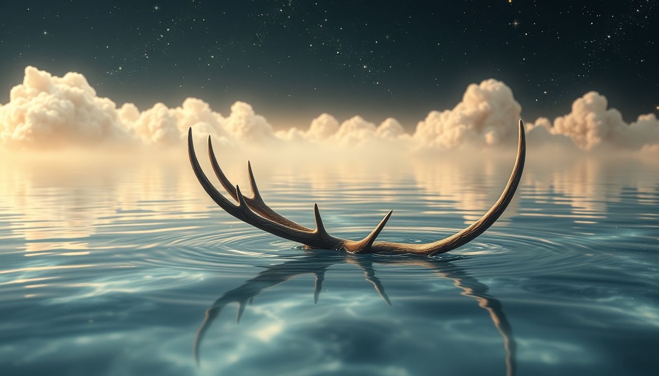Een gewei in water symboliseert emotionele vernieuwing en groei.