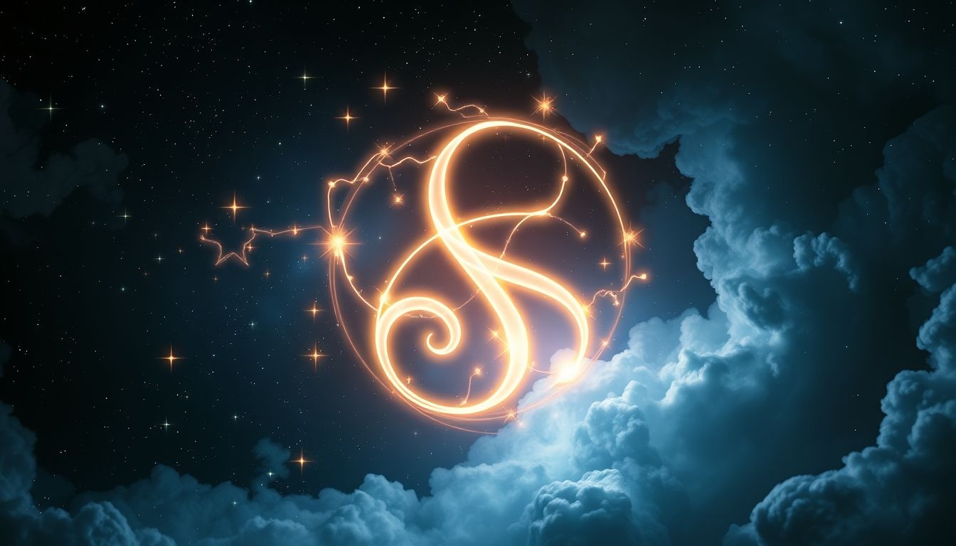 Een lichtmonogram symboliseert helderheid en persoonlijke transformatie in dromen.