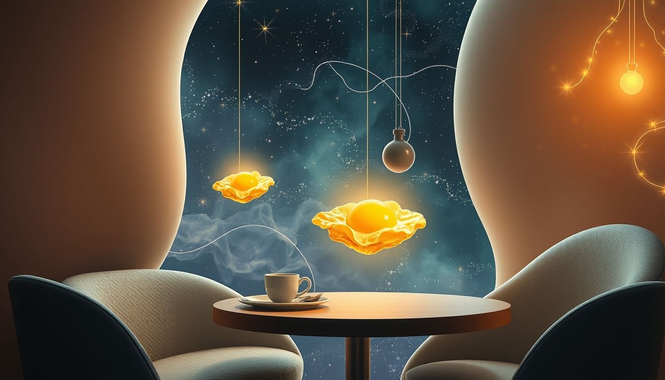 Dromen over roerei in een restaurant symboliseren nieuwe sociale kansen.