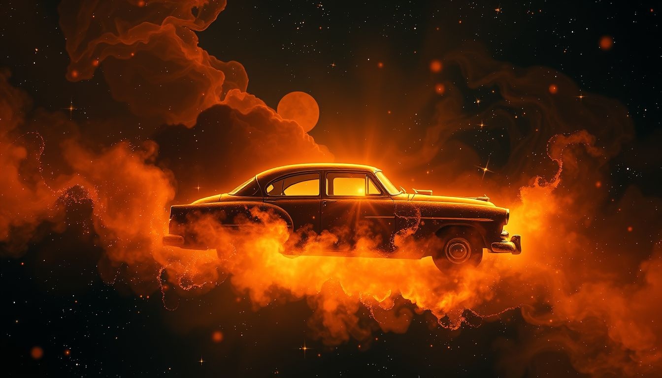 Een roestige oude auto symboliseert verouderde emoties en onverwerkte herinneringen.