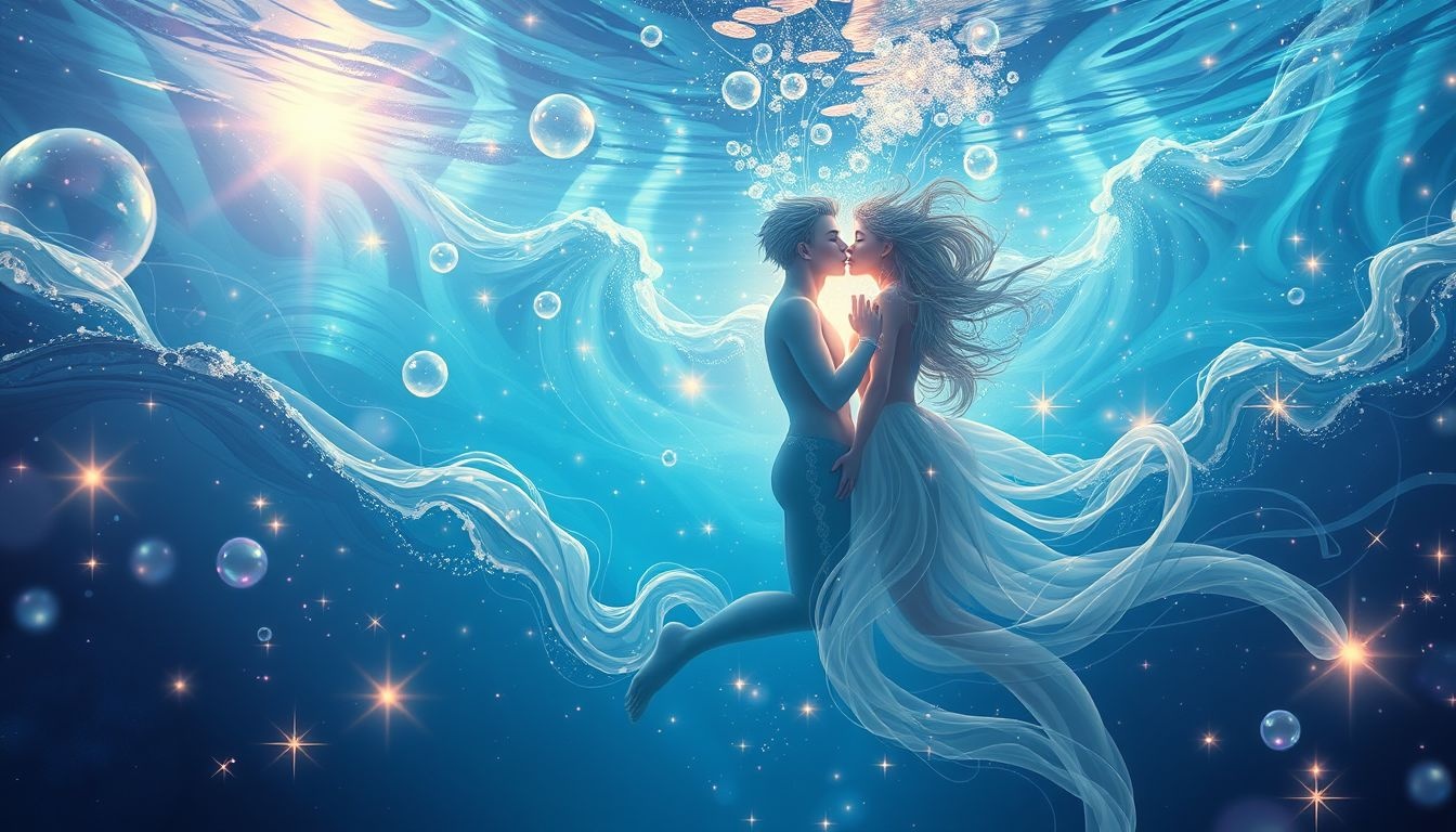 Dromen over onderwaterkus symboliseren diepe emotionele verbinding en vertrouwen.