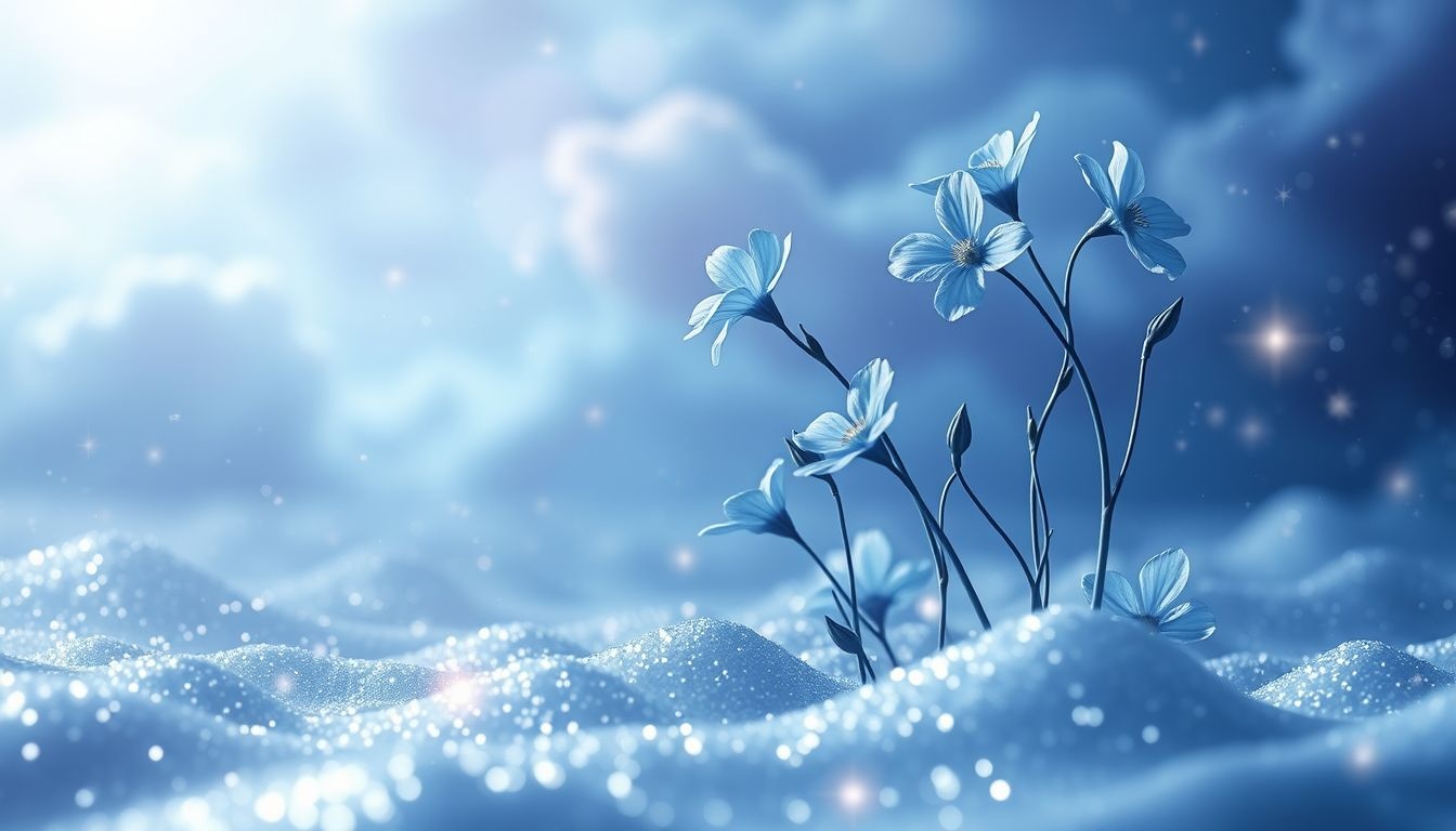 Blauwe camassia's in zee symboliseren onverwachte groei en hoop.